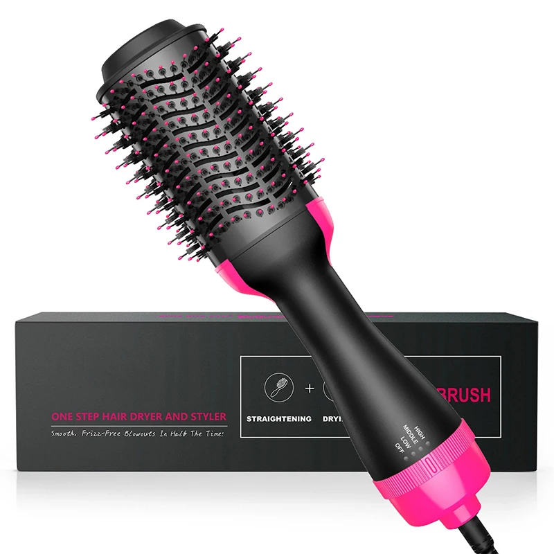 

Wholesale 1000W Hair Dryer Brush Hot Air Brush Styler Electric Ion Blow Dryer Brush Volumizer Hair Straightener Curler Comb