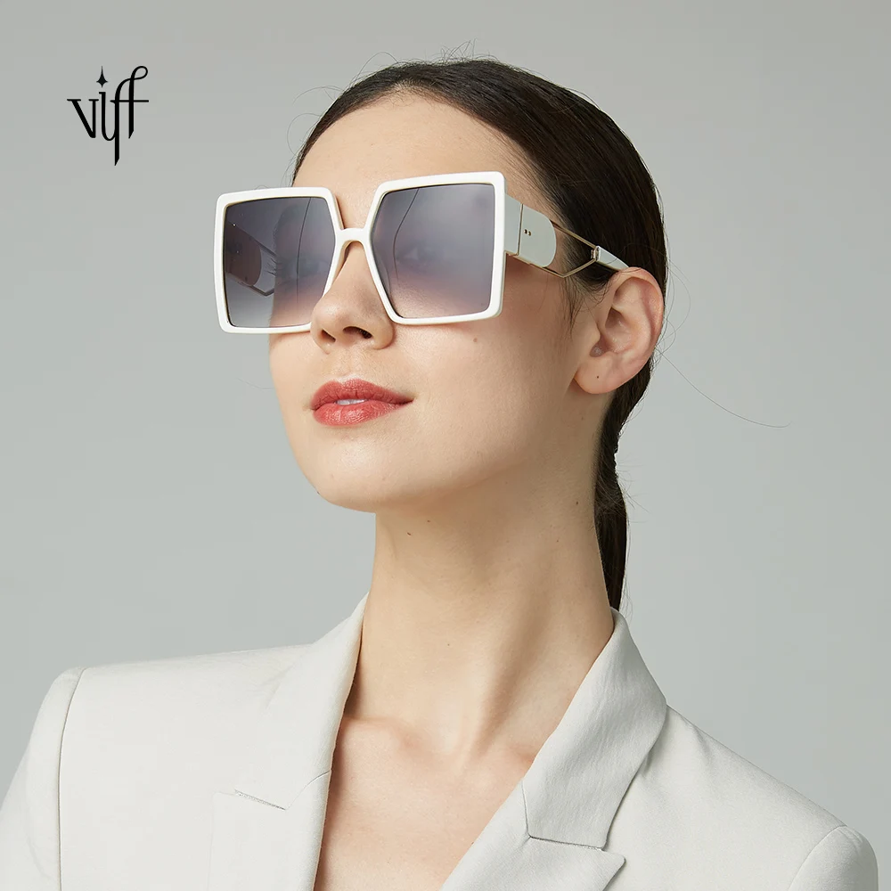 

VIFF Oversized Sunglasses High Fashion Glasses HP19869 Square Plastic Frame Custom Label Designer Sun Glasses Women