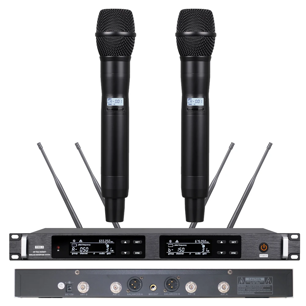 

Hot Sale High-End UR24D UHF True Diversity Dual Beta87 Handheld Mic Digital Wireless Karaoke Microphone System 300CH 500M Range