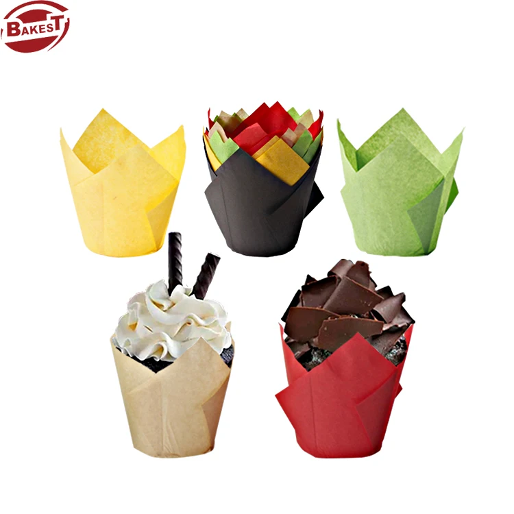

Wholesale Hot Selling Tulip CupcakeLiners Muffin Flower Cake Cup Food Grade Tulip Cupcake Liners Paper Wrappers
