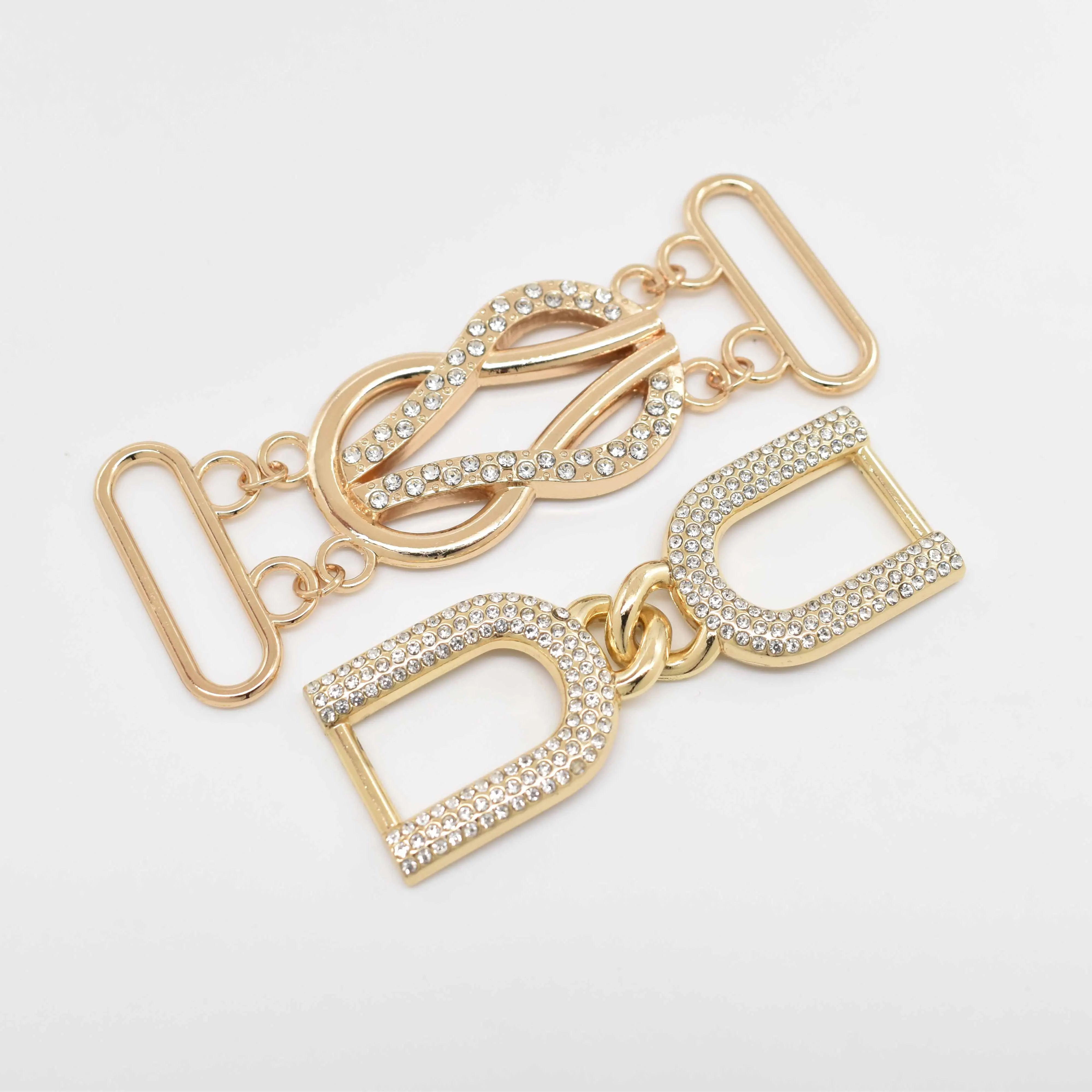 LT-12 Y2K Shimmer Swimsuit Accessories - Rhinestone Decor Zinc Alloy Clasps Anti-Corrosion for Bikini/Beach Cover-Ups