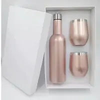 

2019 best seller 750ml wine bottle and 12oz wine tumbler cups stainless steel bottle set with gift box