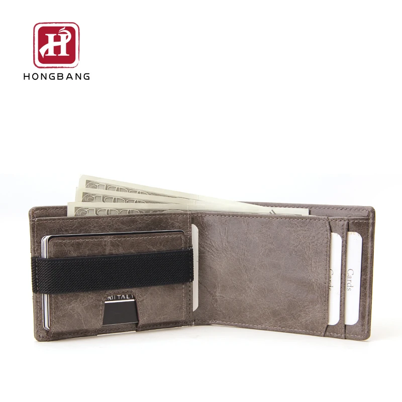 

Slim wallet men customize service RFID wallet