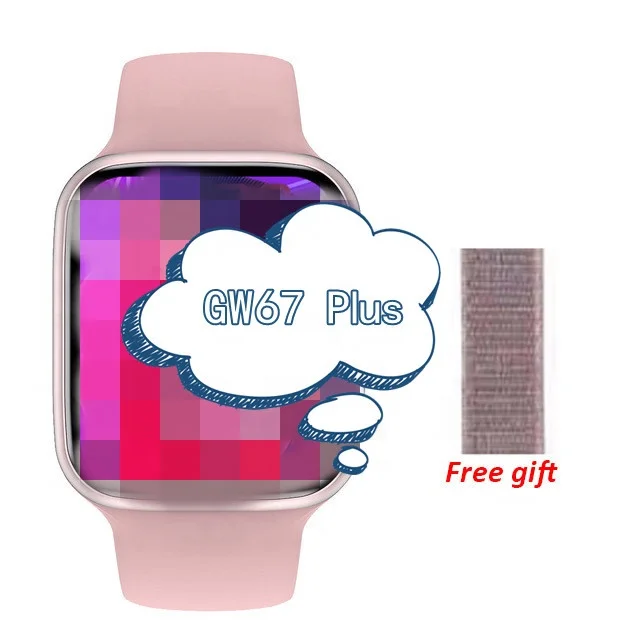 

Factory price GW67 Plus Men Double strap gift Smartwatch Customs Face Sports Fitness Bracelet tracker Band for apple for samsung
