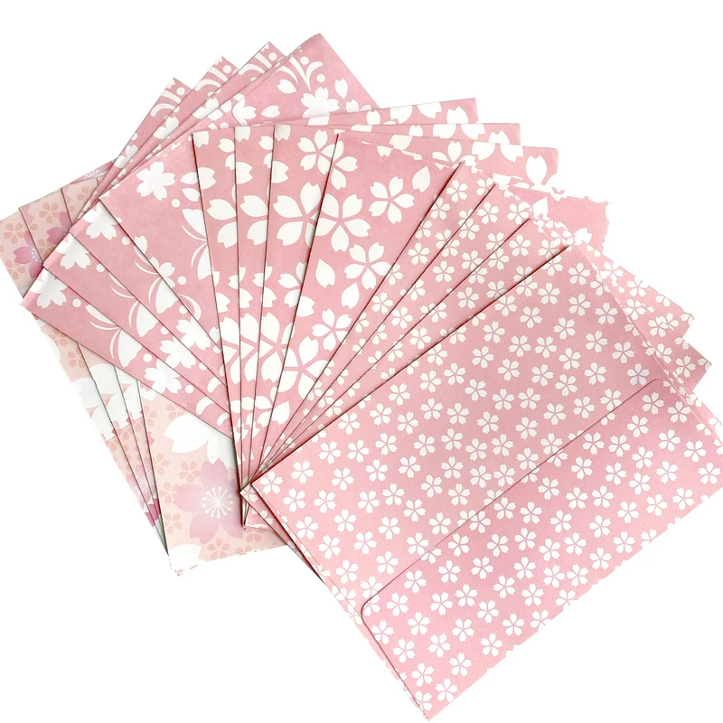

17x12cm Pink Paper Envelope Wedding Invitation Envelope Sakura Butterfly Student Letter custom your logo size custom your design