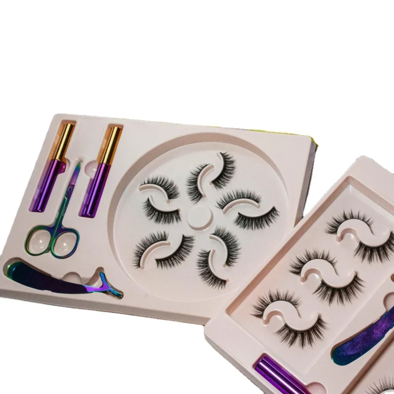 

Private Label 3D Vegan Eyelash set with the beauty tool Magnet Eyelash, Natural black