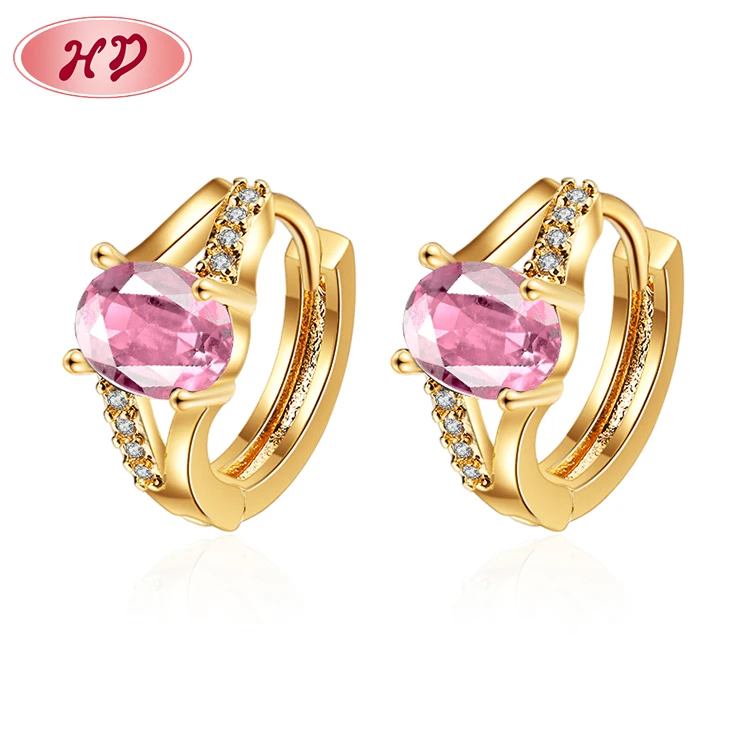 

2023 Jewelries Supplier Wholesale Ladies Earing Aretes De Sincornia 18K Gold Plated Brass Cz Huggie Earring Wholesale