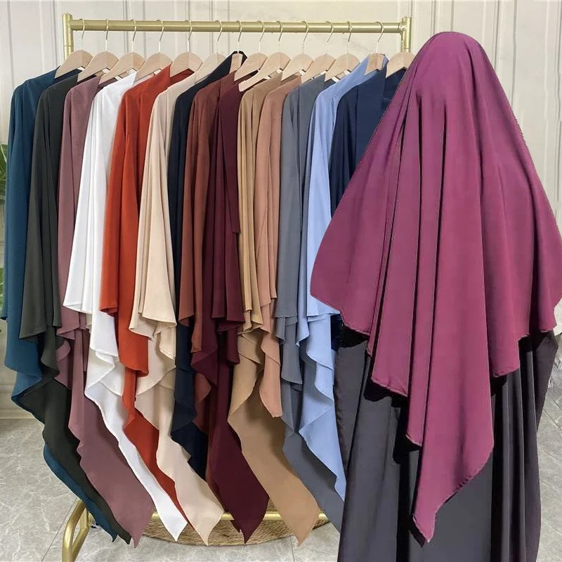 2023 NEW 15 Colors Traditional khimar hijab Prayer Traditional muslim clothing chiffon hijab modest single layer khimar