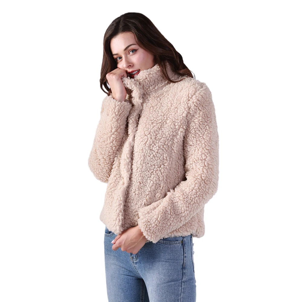 

Wholesale Winter Ladies Wool Faux Fur Jacket for Woman Factory Direct Selling Price High Quality