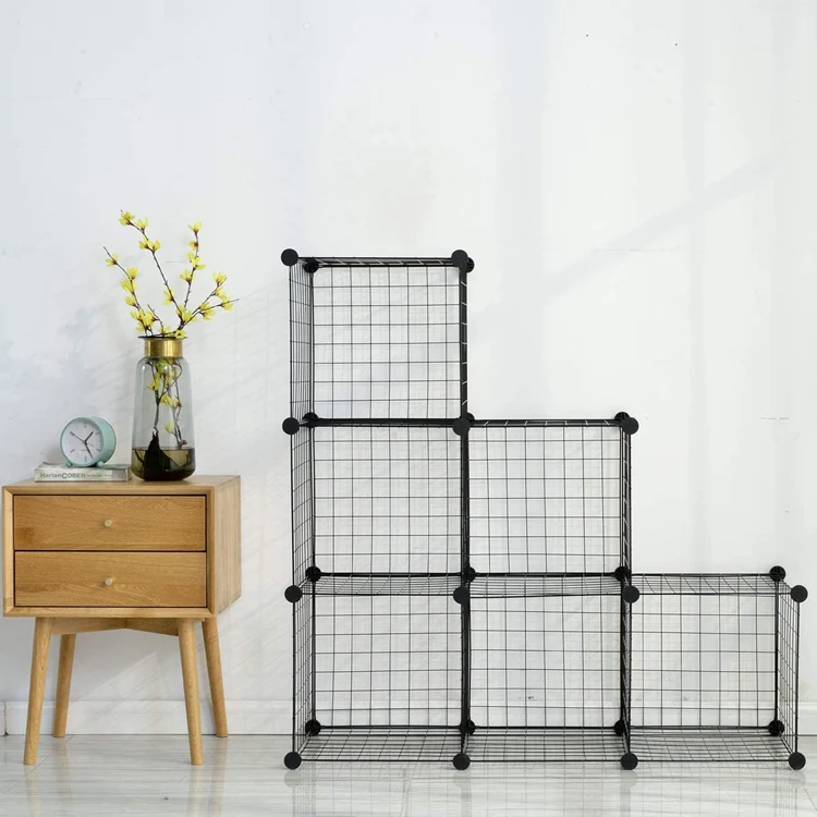 

Metal Wire 6-Cube Storage Organizer Cabinet Storage Bin for Multifunction Usage