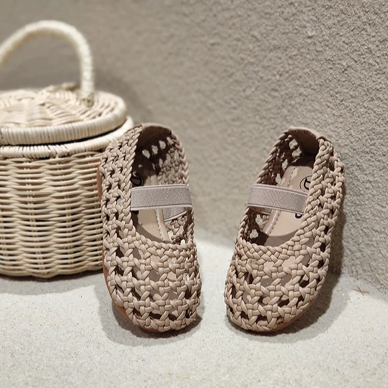 

Girls' Sandals 2021 Summer New Children's Soft Bottom Woven Wrapped Shoes Fashion Girls Small Princess Shoes kids