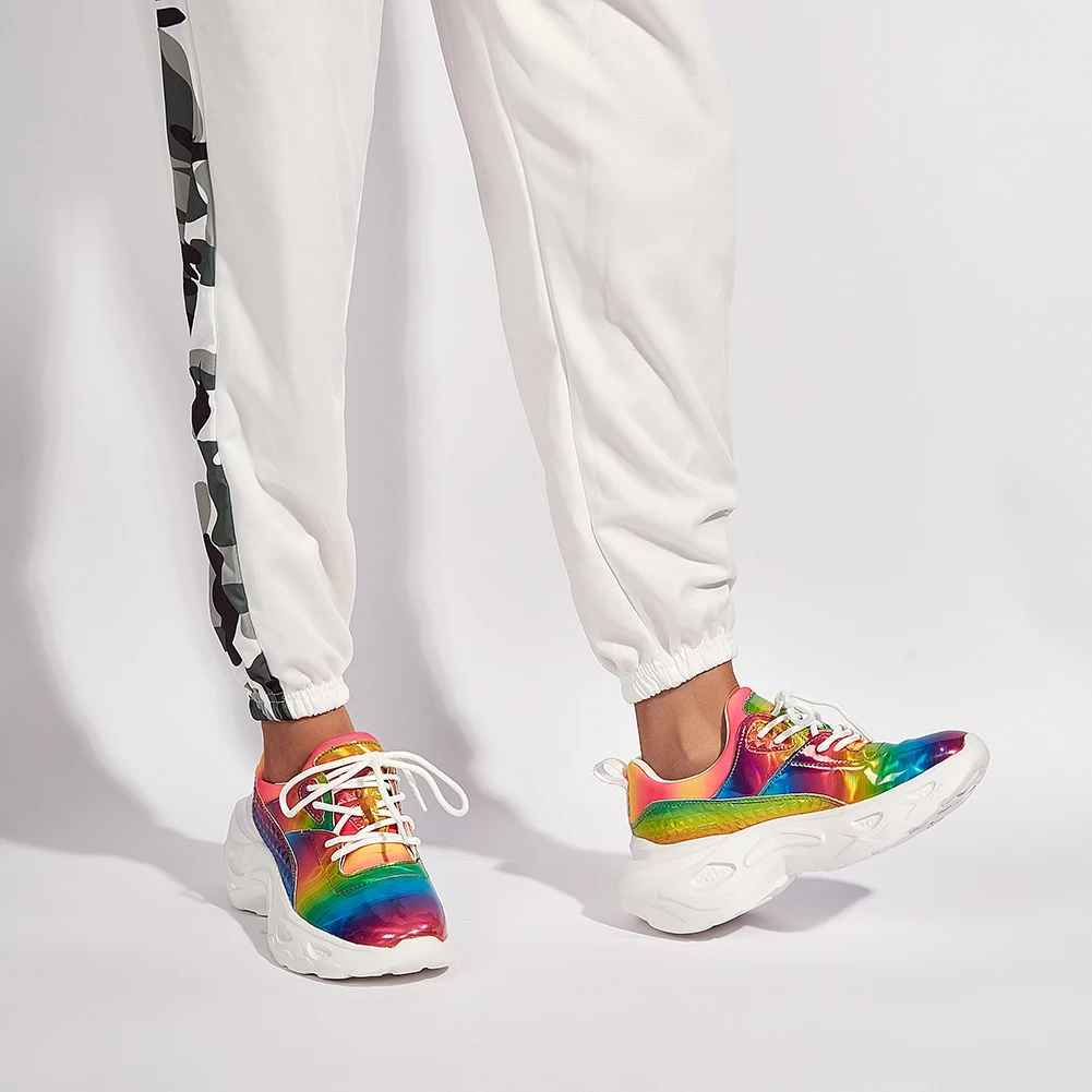 

2020 Women's fashion designer sport sneakers rainbow shoe for girl, Customerized