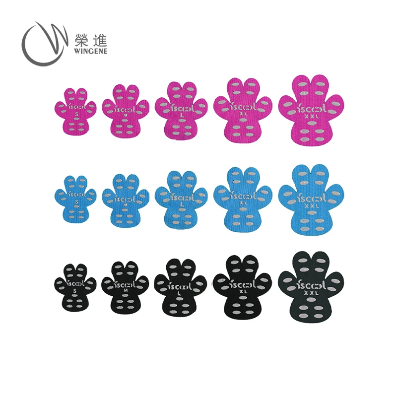 

Amazon Anti-Dirty Resistant Heat Dog Pet Paw Pads Protector Foot Soles Silicone Dog Paw Protector Anti-Slip Adhesive Shoes, Black, blue, pink