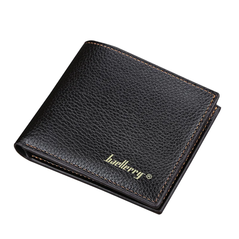 

Baellerry men's horizontal wallet soft leather Korean lychee pattern wallet short open coin purse wholesale