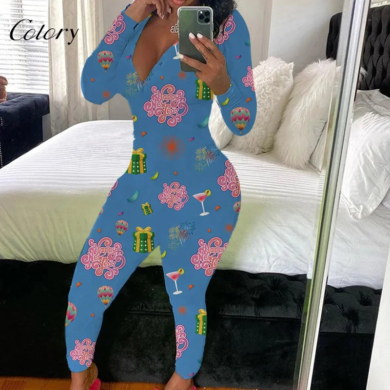 

Colory High Quality Women Custom Onesie Deep V-neck Stretch Mother Day Adult Onesie With Money, Customized color