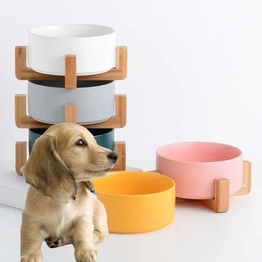 

Manufacture Wholesale Ceramic Drinking Water Pet Bowl Food Water Feeder With Stand Puppy Ceramic For Pet Dog Cat