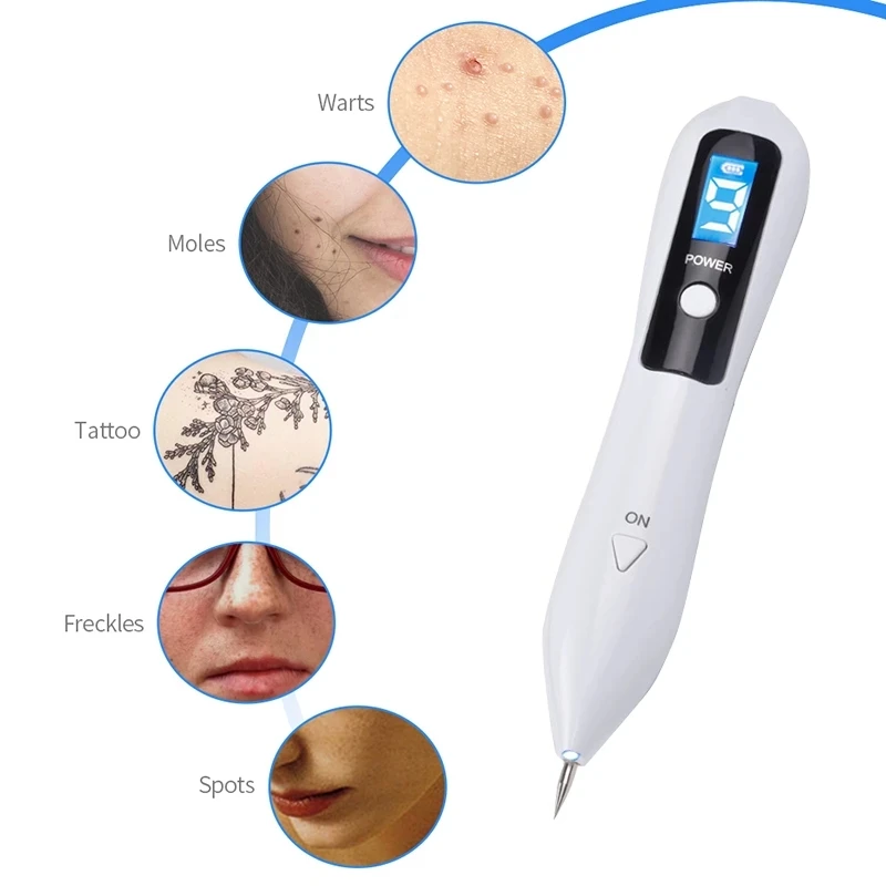 

Clear!!! Skin Care Laser Pen Skin Tag Remover Pen Tattoo Freckle Mole Removing Wart Dark Spot Removal Tool, White