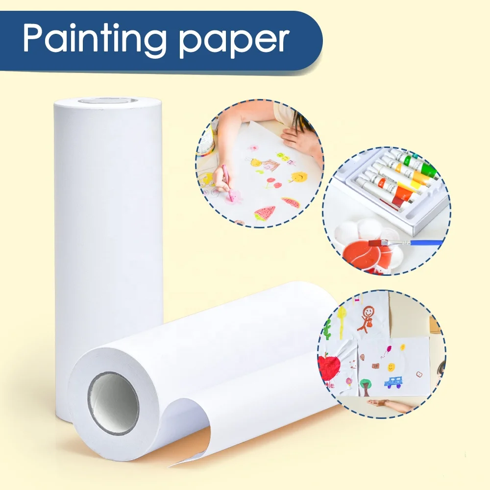 
White easel paper roll and Crafts Painting paper Roll drawing paper Ideal for Paints, Wall Art and Kids Crafts 