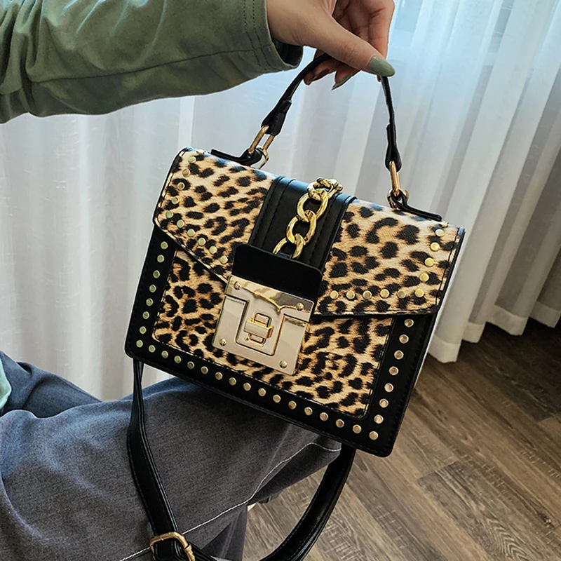 

2020 New fashion leopard luxury purses and handbags women unique leather tote girl shoulder crossbody ladies hand bags, 4 colors