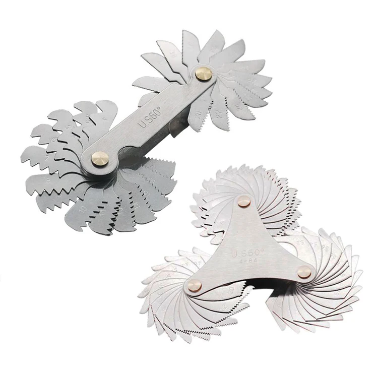 20pcs 30pcs 40pcs 51pcs 52pcs 58pcs Metric UNC UNF BS Bolt Thread Screw Pitch Gauge with 60 55 Degrees Measuring Tools