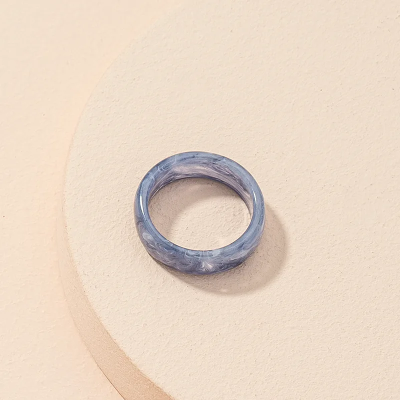

Korean Trendy Simple Purple Acrylic Acid Finger Ring Clear Resin Acrylic Band Ring for Women for Women Daily