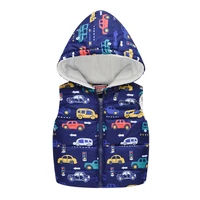 

Boys Vest Hooded Jacket New Autumn Winter Cute Cartoon Printed Waistcoats for Kids Vest Outerwear&Coats Children Clothing