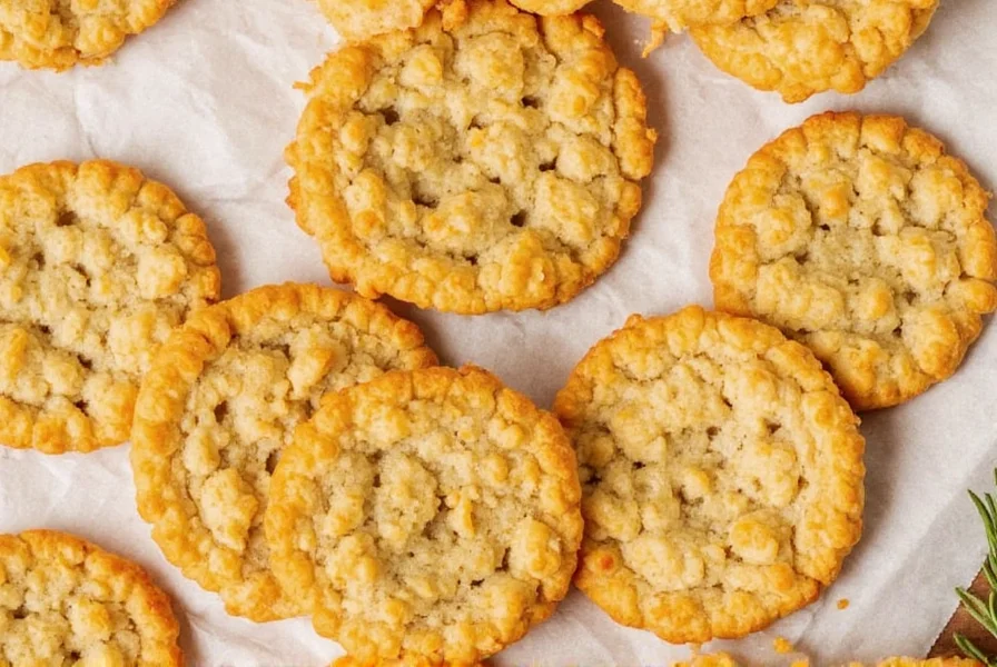Rosemary cracker topped with honey and almond slivers
