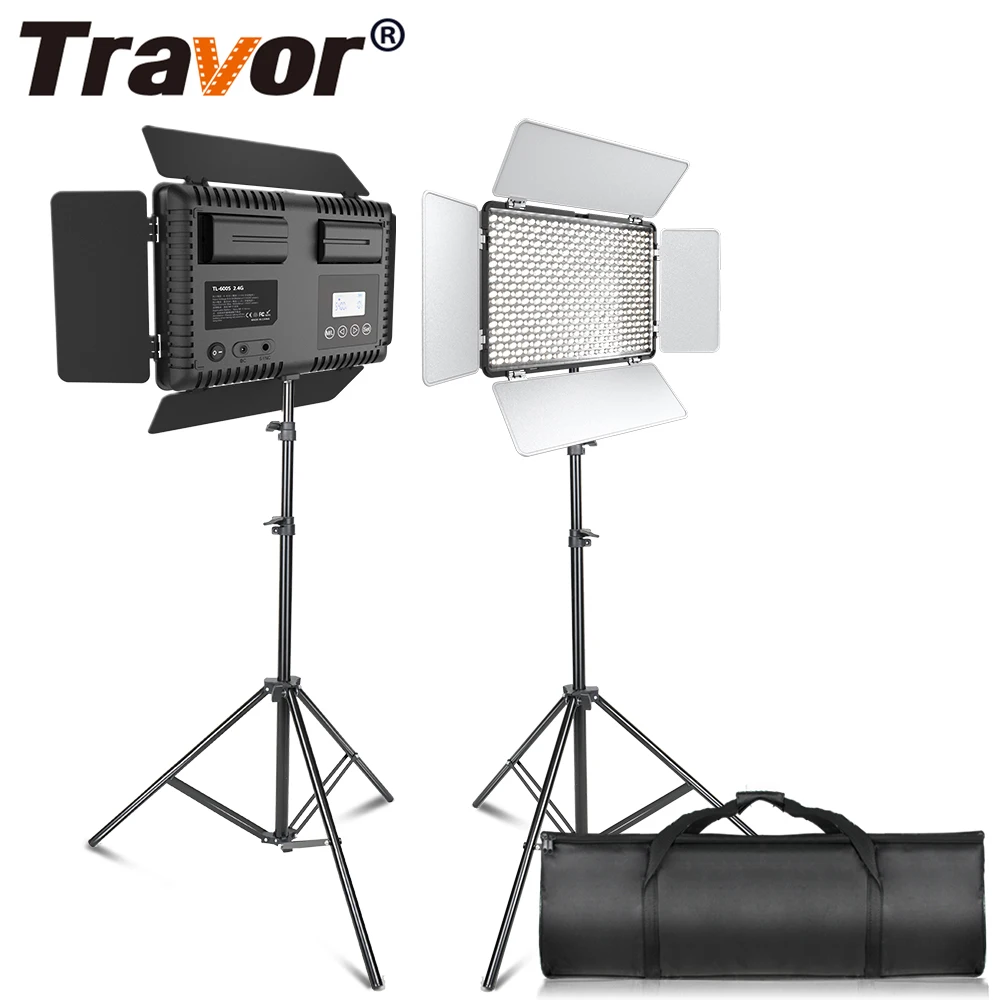 

TL-600S 2pcs LED Video Light Studio Photo Photography Lighting Lamp led Panel Lamp with Tripod 3200K/5500K NP-F550 Battery