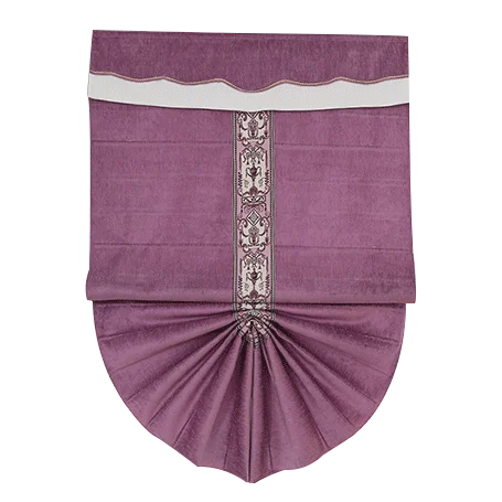

Purple European modern simple finished curtain door curtain partition Roman curtain