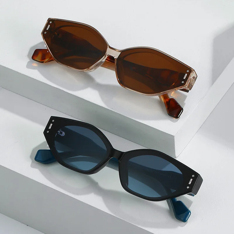 

29591 Cat eye shape INS Hot Selling Personalized shade small plastic vintage eyewear outdoor sunglasses women