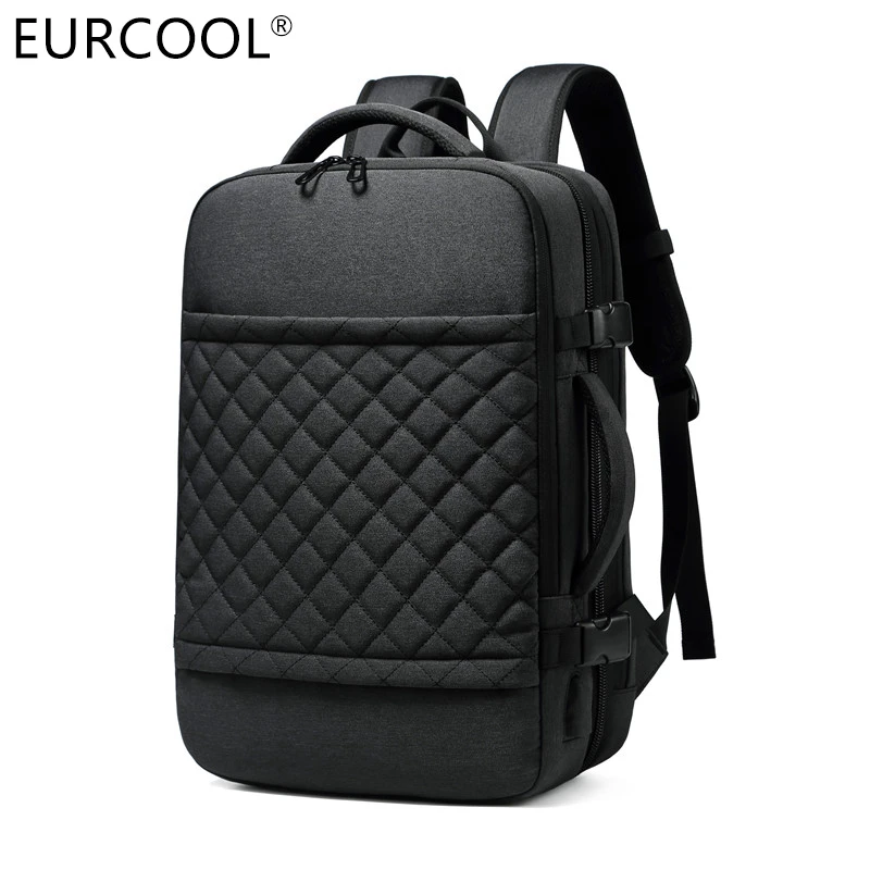 

Eurcool Trolley Cheap Waterproof Oxford Shoulder Laptop Expansion Travel Bag Luggage Backpack, Gray or black for your choice