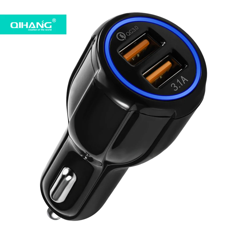 

31W Car Quick Charging Adapter 3.1A QC 3.0 Car Charger Dual USB