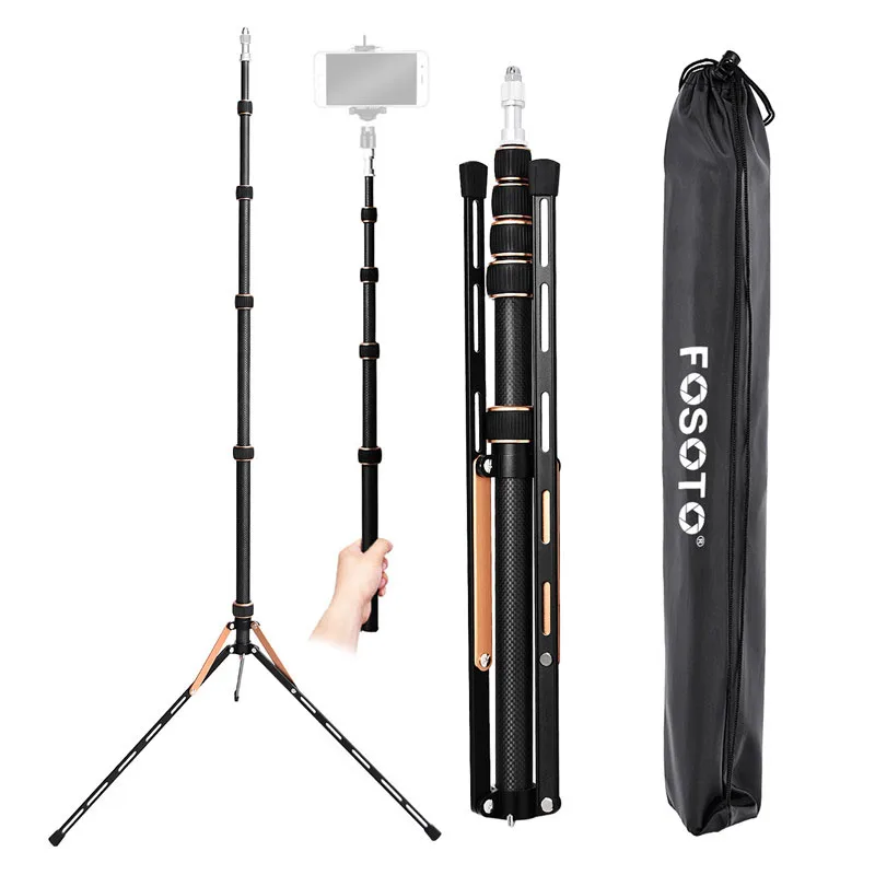 

Fosoto FT-220 Carbon Fiber Camera Tripod With 1/4&3/8 Screw Head led Light Stand For Photo Studio Photographic Lighting Umbrella