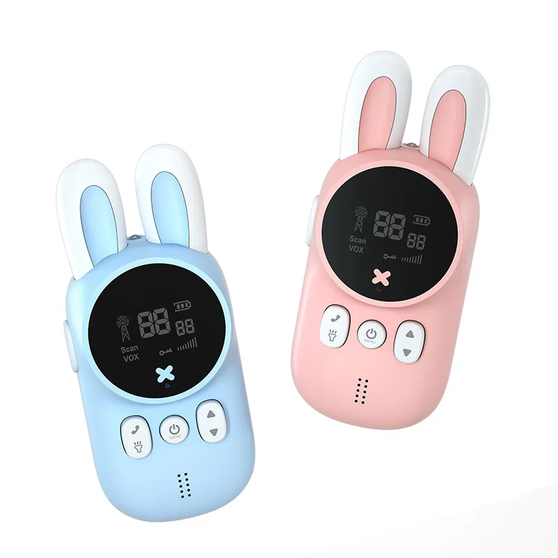 

Children's Walkie Talkie 22 Channels 2 Way Radio Gifts with Backlit LCD Flashlight 3 KMs Range Gift Toy for Boy Girl to Outside, Pink/blue walkie talkie phone