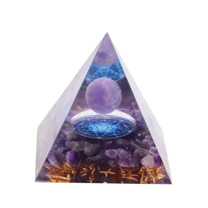 

Wholesale Energy Orgonite Orgone energy pyramid with natural crystal chips