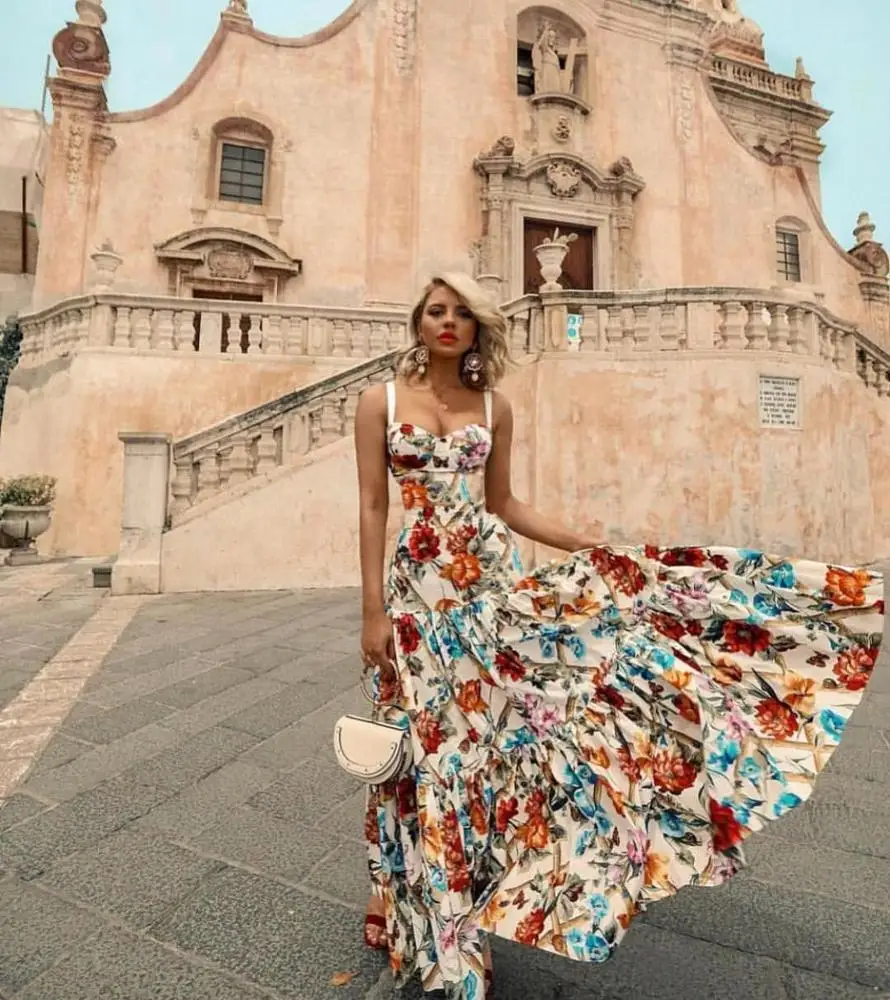 

Spaghetti Strap Asymmetric Hem Sleeveless Maxi Dresses, Yellow
