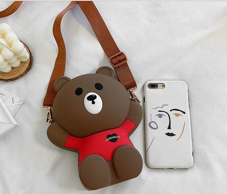 

Cute Cartoon Silicone little girl bag Backpack Wallet, Red black