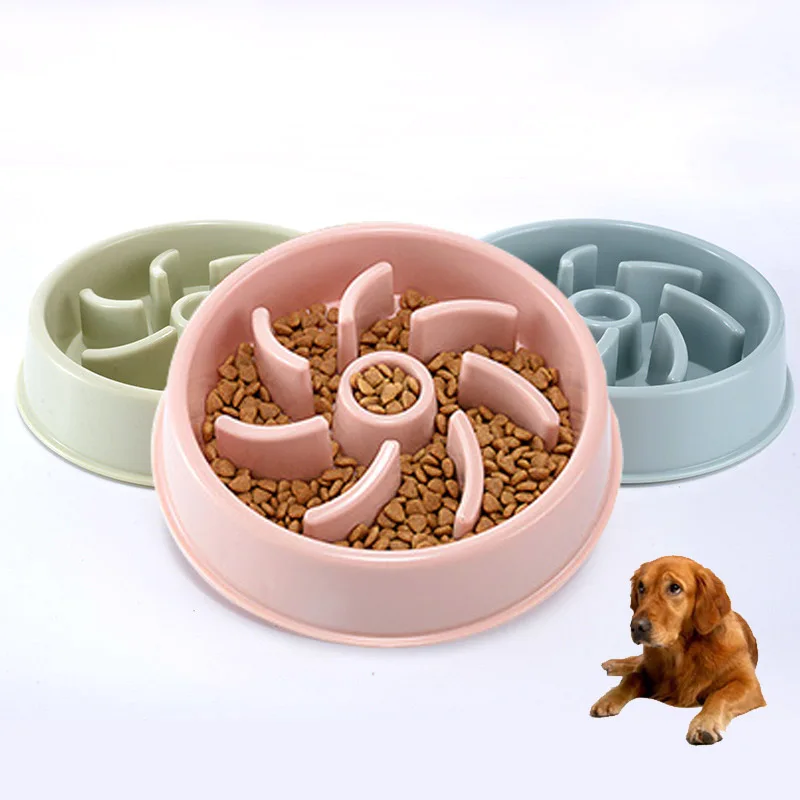 

Anti-choking Popular Slow Feeder Plastic Anti Choking Puppy Cat Bowl Eating Dish Bowl Anti-Gulping Food Plate Pet Dog Bowl