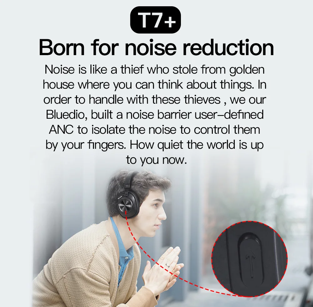 2020 NEW Liwei Bluedio New arrival T7+ Earphone China User Defined ANC Support SD Card Step Counting music headphone for PC - ANKUX.COM