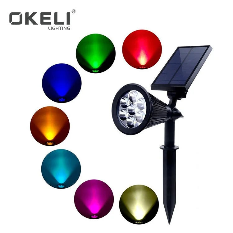 OKELI Wireless solar charging 7w outdoor spotlights decoration led solar garden light