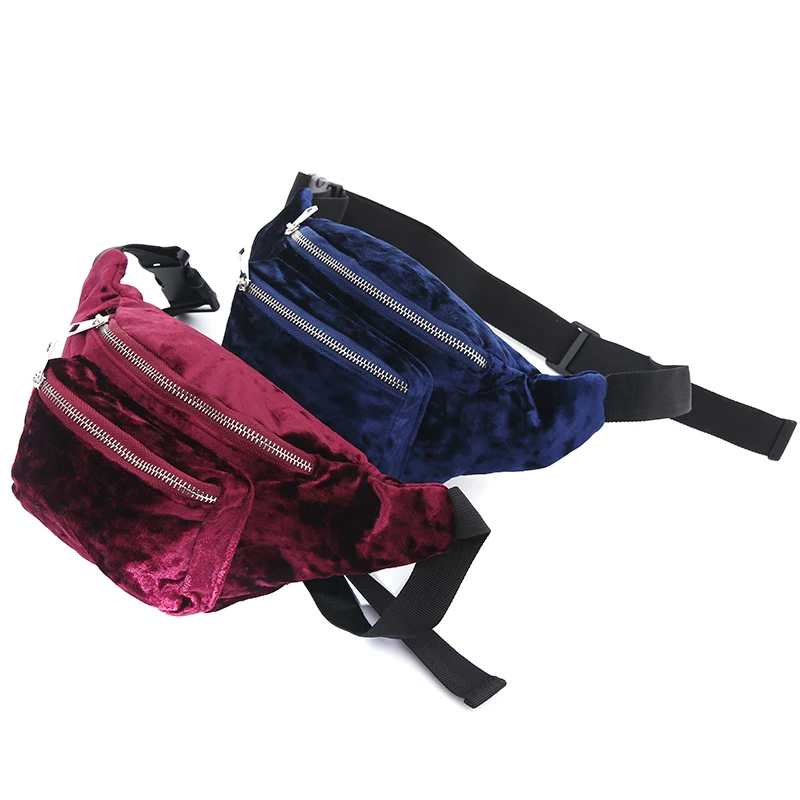 

Fashion Women Fanny Pack Sports Bag For Money Travel Phone Bag, Red blue
