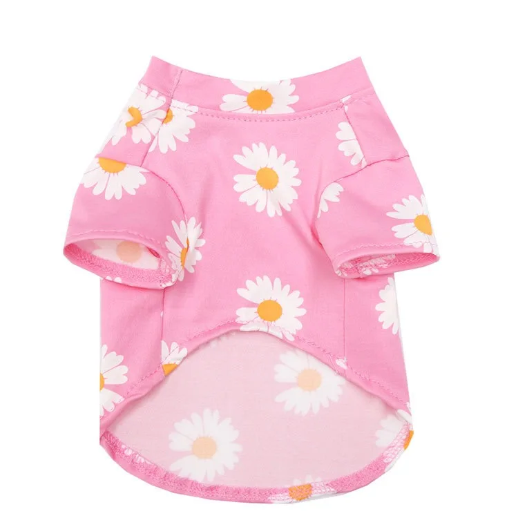 

Hot sale High Quality Manufacture Summer Dog Clothes Pet Clothes With Daisy Pattern