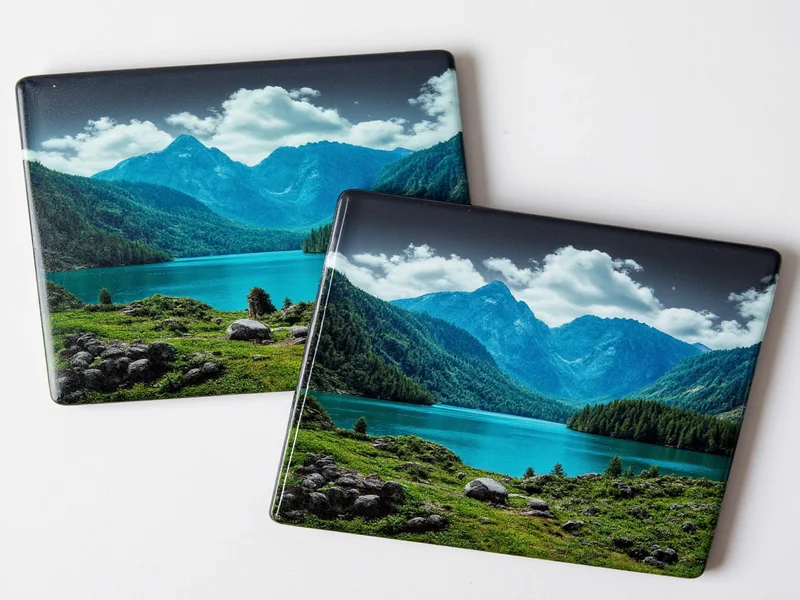 Handmade photo coasters with epoxy resin