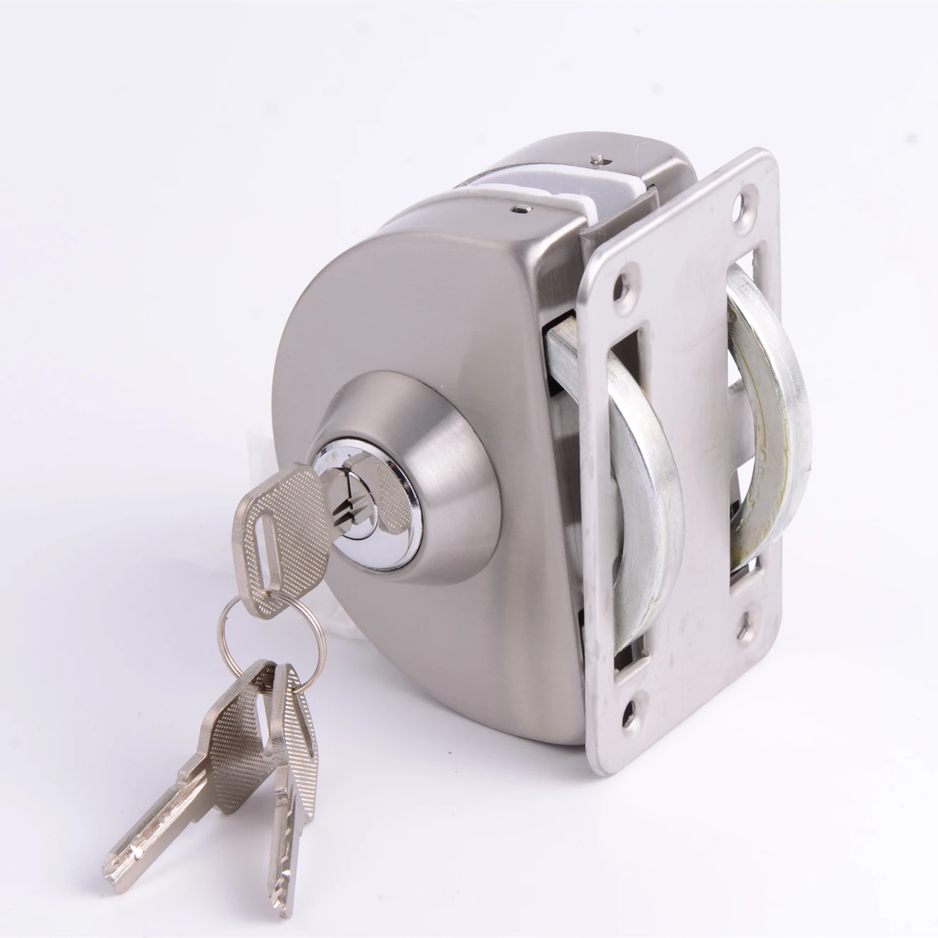 Frameless Stainless Steel Center Door Locks Swing Sliding Glass Door