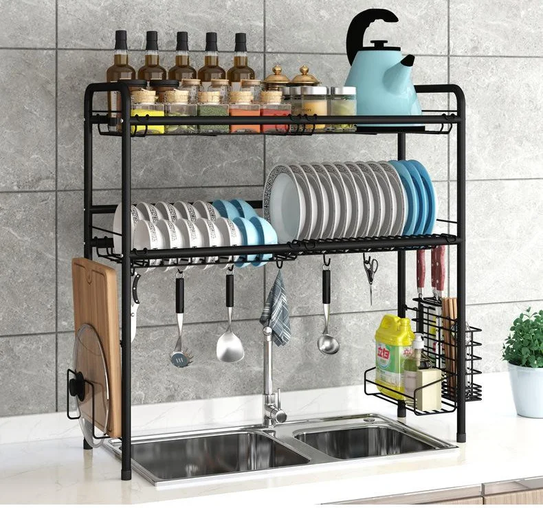 

Custom Over the Kitchen sink Dishes Storage stainless steel 2 tier dish drying rack