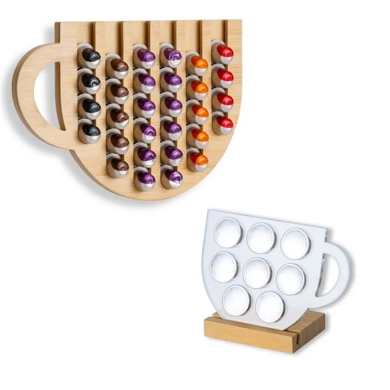 

Kitchen storage coffee tools bamboo dolcegusto coffee pods rack acrylic nespresso coffee capsules holder, Clear,wood,black,white