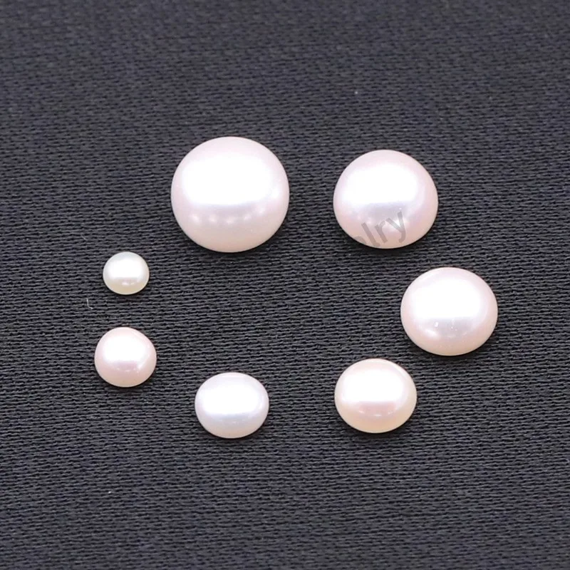 

Flat Freshwater Pearl wholesale large size round pearls for Jewelry Making With Hole, Picture