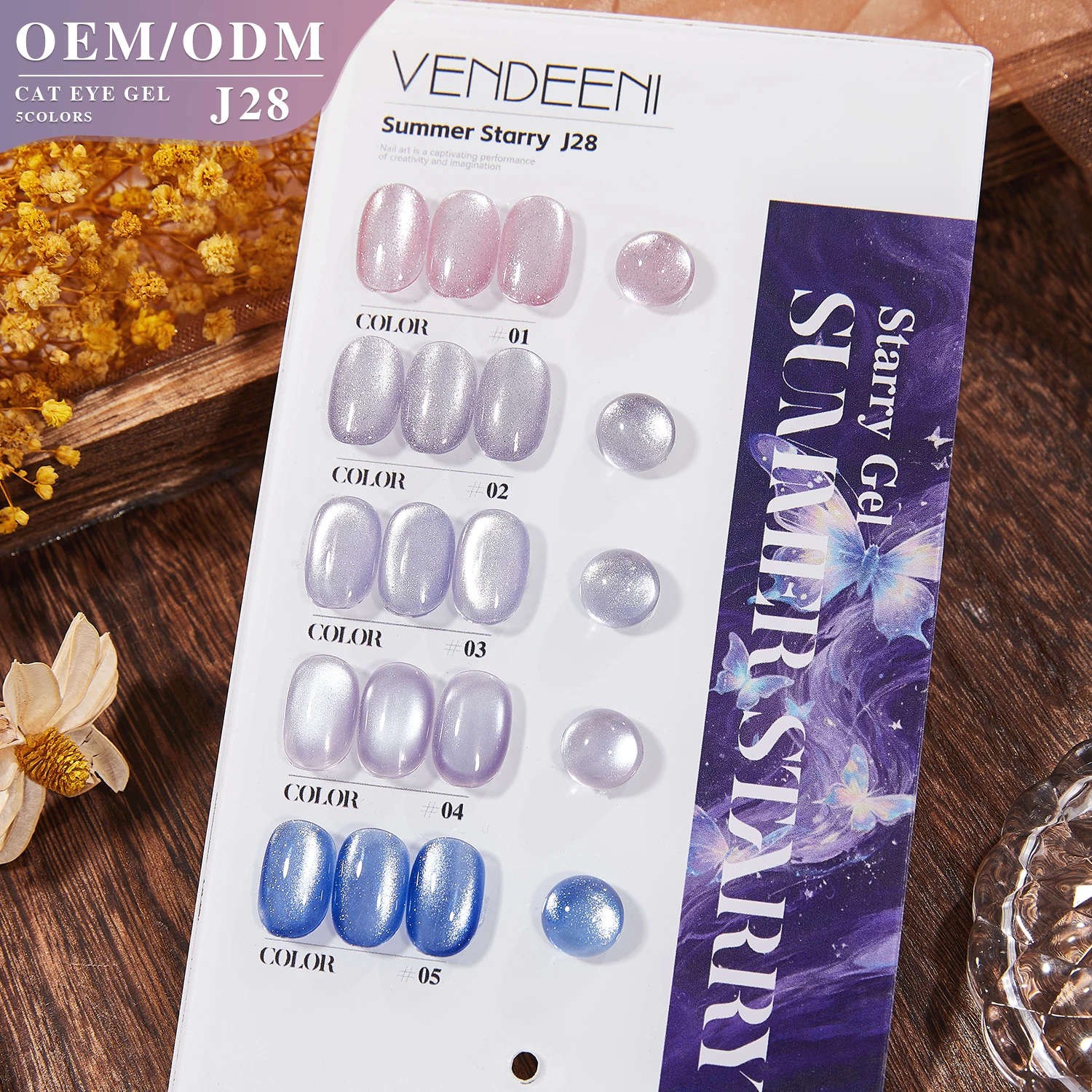 2025 Hot Sale Summer 5-Color Cat's Eye UV Gel Polish OEM Factory Low MOQ for Builder Gel Nail Art Supplies with Private Label