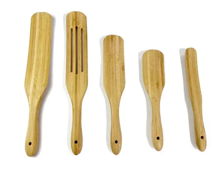 

Hot Sale Kitchen Accessories Reusable 5pcs of Bamboo Spurtles