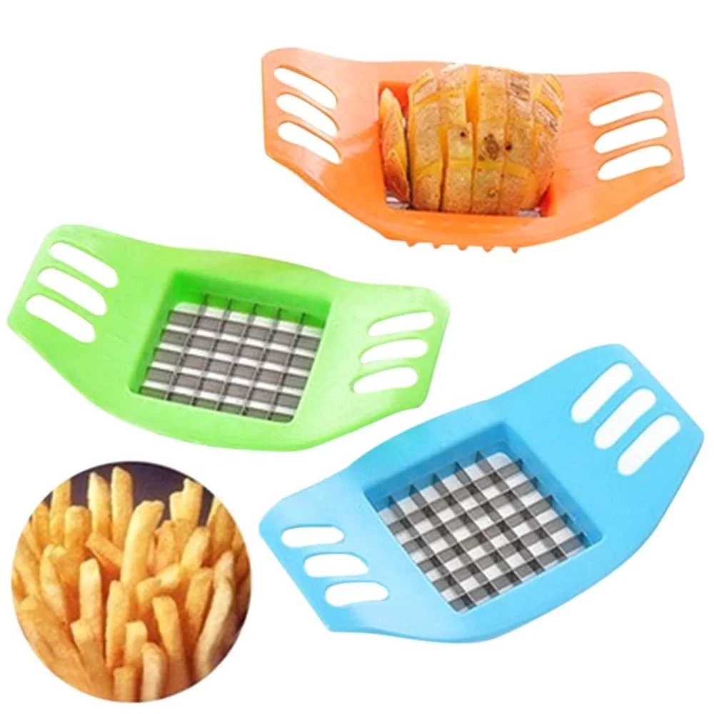 

Kitchen Accessories Chips Making Tool Stainless Steel Potato Cutting Vegetable Potato French Fry Slicer Cutter Chopper, Green,orange,white